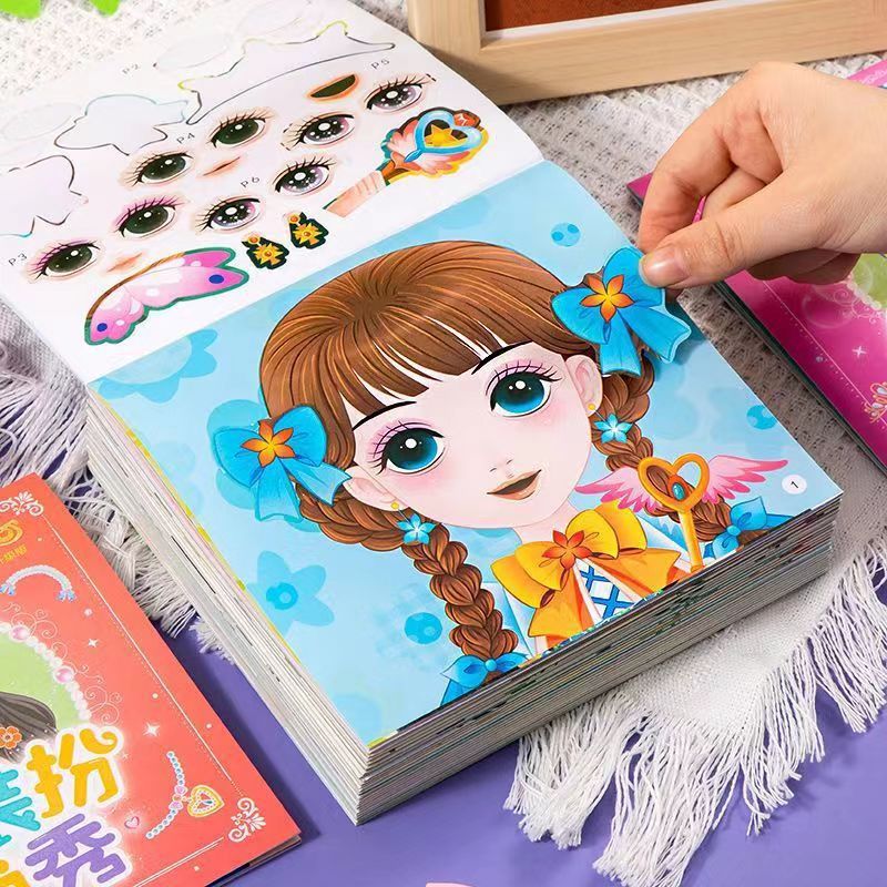 Beauty Makeup Book - Princess Dress Up Sticker Book Toy,