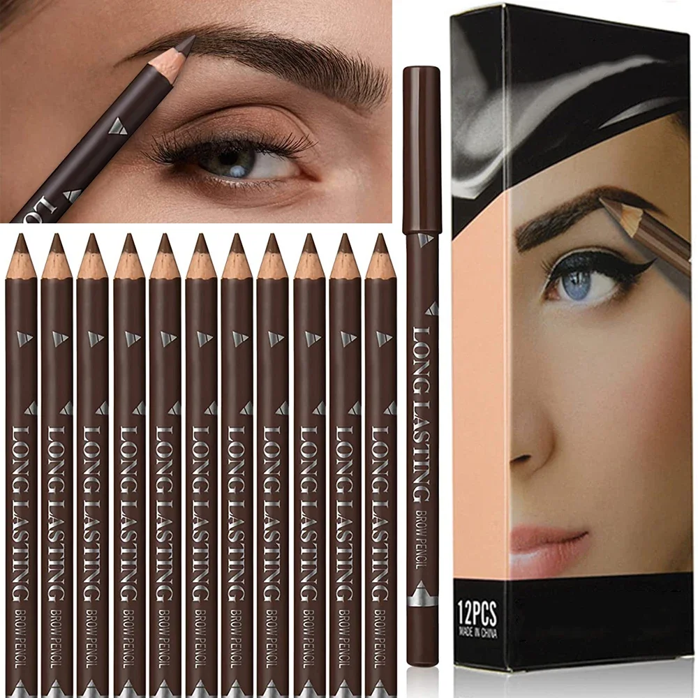 Eyebrow Pomade Pencil - 6/12Pcs Eye Brow Pencil Waterproof Professional