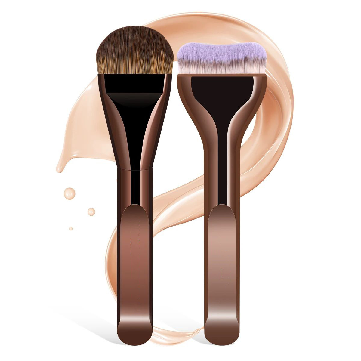 Beauty Makeup News - New 2Pcs Professional Foundation Makeup Brushes