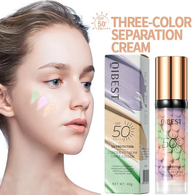 Beauty Makeup Foundation - Face Makeup Primer Tri-color Cream Contour