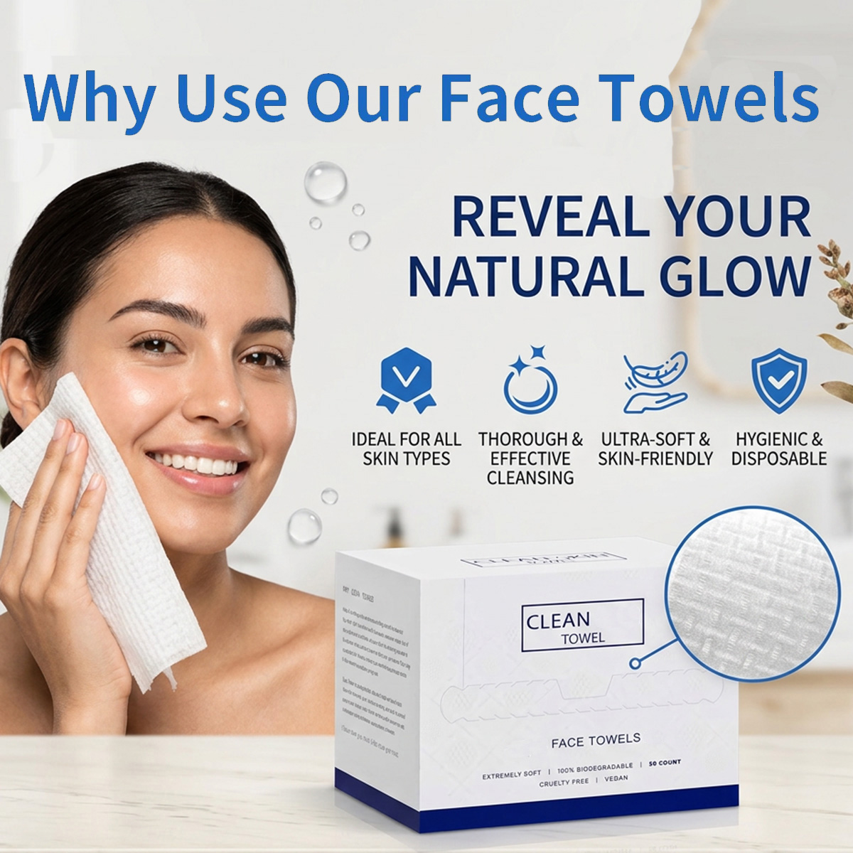Beauty Makeup Wholesale - 50Pcs/Box Disposable Face Towels Facial Cleansing