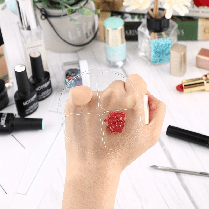 Beauty Makeup Foundation - Acrylic Round Four Grid Color Mixing