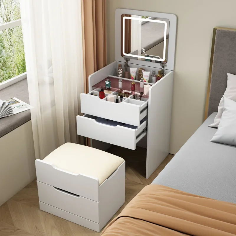 Beauty Lab Makeup - High-End Brown Folding Makeup Vanity Desk