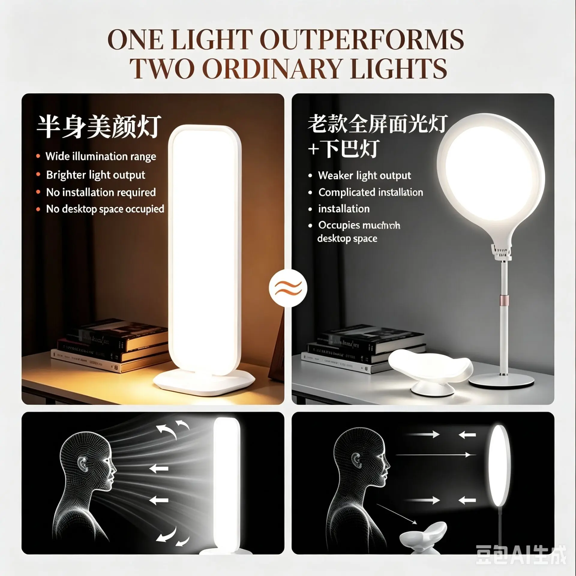 LED Desktop Half Body Fill Lig - Beauty Makeup Video recension och pris