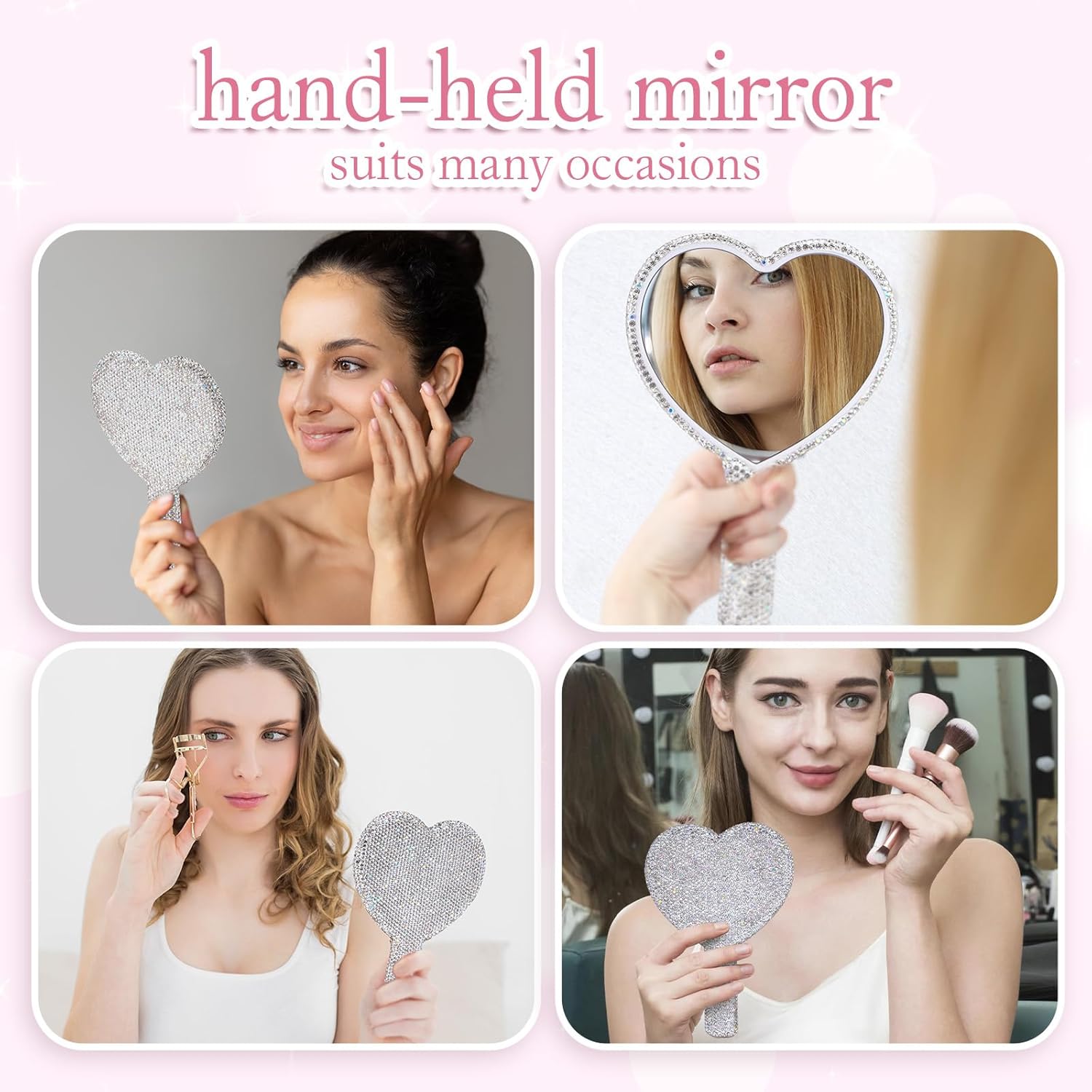 Diamond Handheld Makeup Mirror - Beauty Love Makeup recension och pris