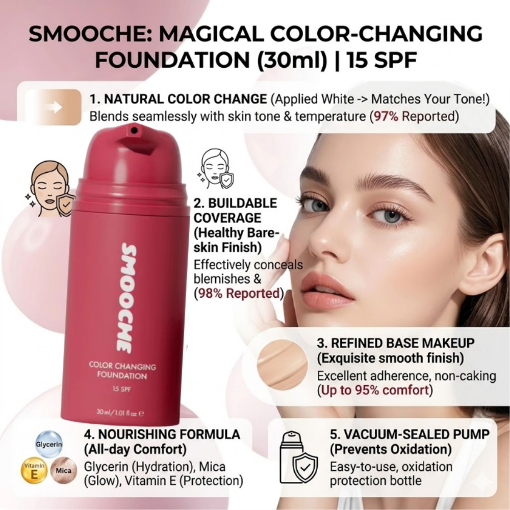 SMOOCHE Color Changing Foundat - Beauty Makeup Foundation recension och pris