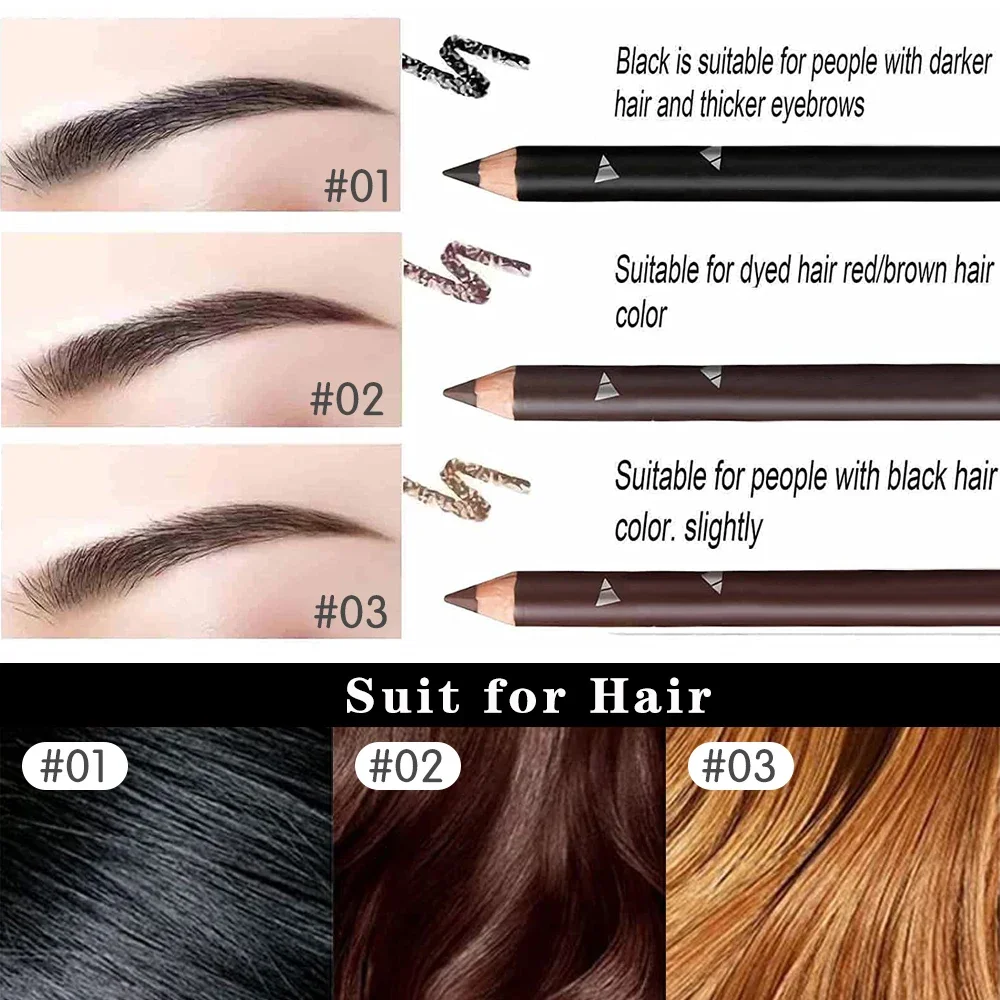 6/12Pcs Eye Brow Pencil Waterp - Eyebrow Pomade Pencil recension och pris