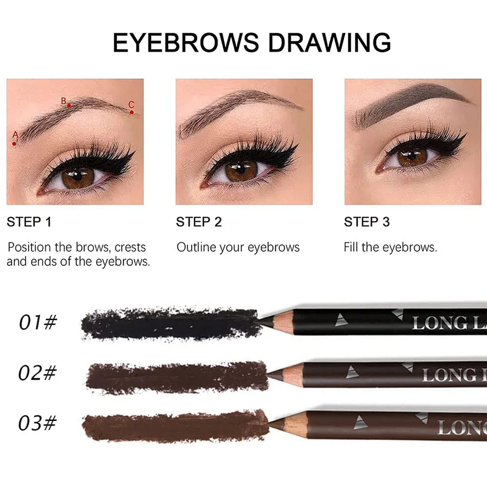 6/12Pcs Eye Brow Pencil Waterp - Eyebrow Pomade Pencil recension och pris