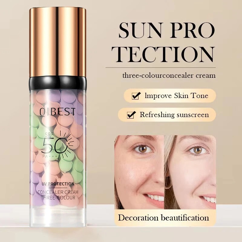 Face Makeup Primer Tri-color C - Beauty Makeup Foundation recension och pris