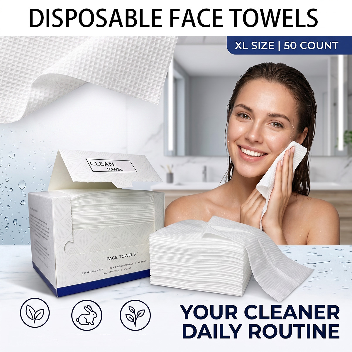 50Pcs/Box Disposable Face Towe - Beauty Makeup Wholesale recension och pris