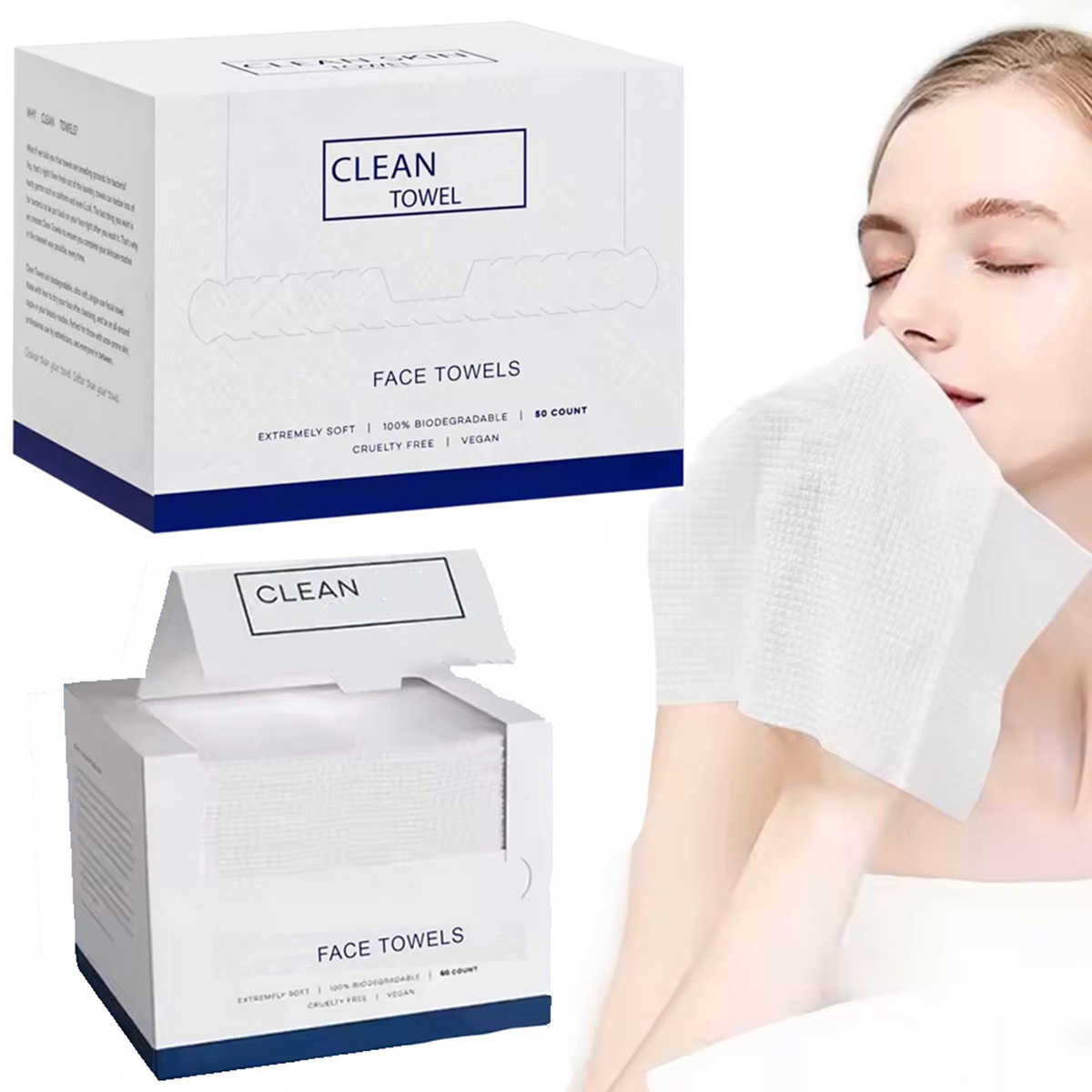 50Pcs/Box Disposable Face Towe - Beauty Makeup Wholesale recension och pris